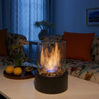 Tabletop Bioethanol Heater Tempered Glass Cylinder & Refillable Tank