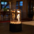 Tabletop Bioethanol Heater Tempered Glass Cylinder & Refillable Tank
