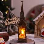 Tabletop Christmas Church Decoration Warm LED Carved Design