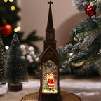 Tabletop Christmas Church Decoration Warm LED Carved Design