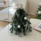 Tabletop Christmas Tree 35cm Red Bows & Felt Ornaments