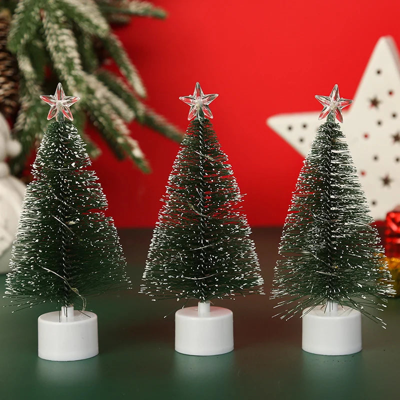 Tabletop Christmas Tree Colorful LED Lights Sparkling Star Top