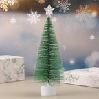 Tabletop Christmas Tree Compact Lightweight Vivid Green & White