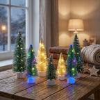 Tabletop Christmas Tree Faux Pine Warm White LED Compact
