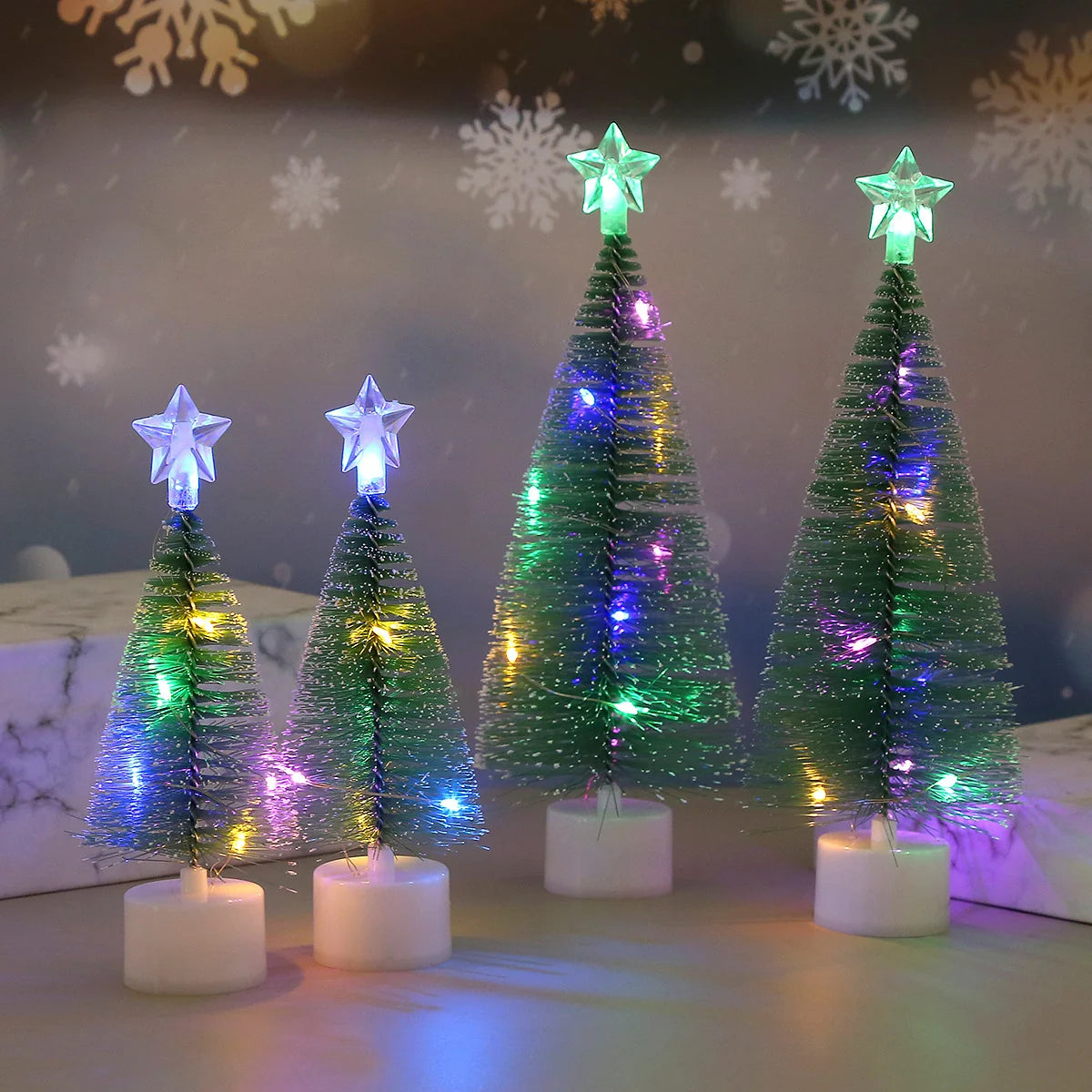 Tabletop Christmas Tree Flocked Pine Compact & Eco-Friendly