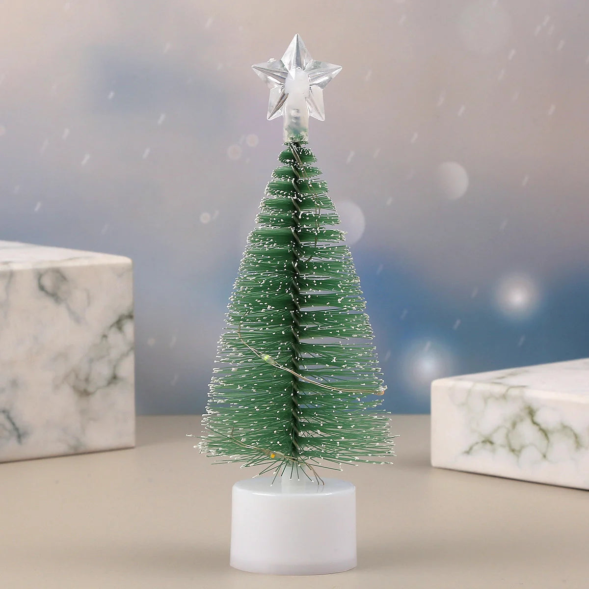 Tabletop Christmas Tree Flocked Pine Compact & Eco-Friendly