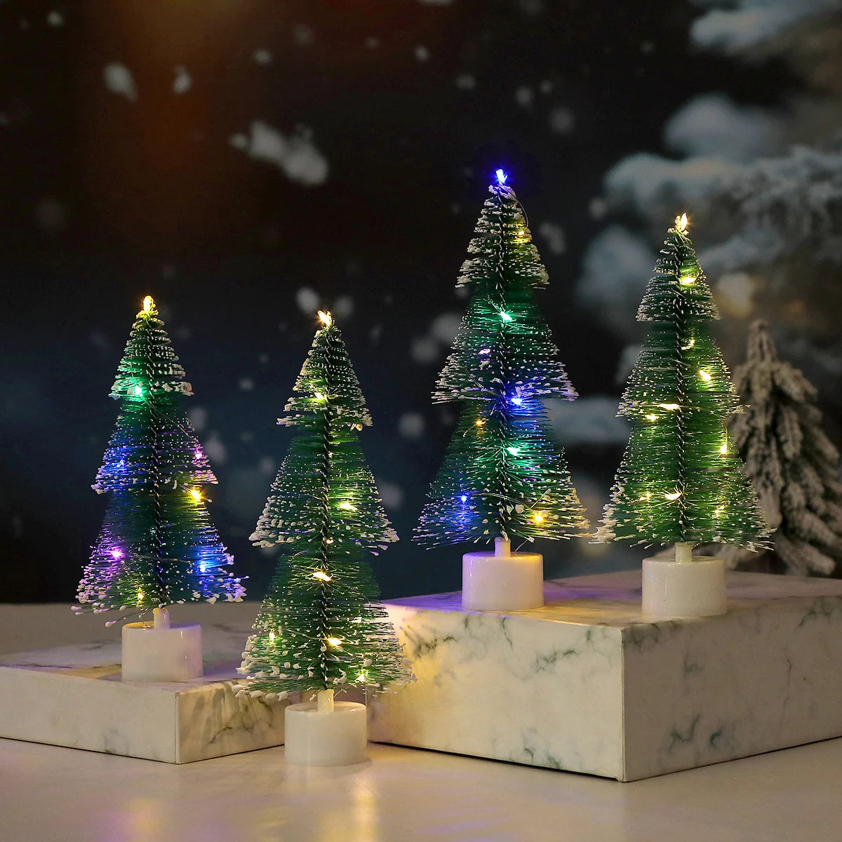 Tabletop Christmas Tree LED-Lit Warm Lights Energy-Saving
