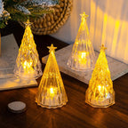 Tabletop Christmas Tree Warm White LED Gold & Transparent