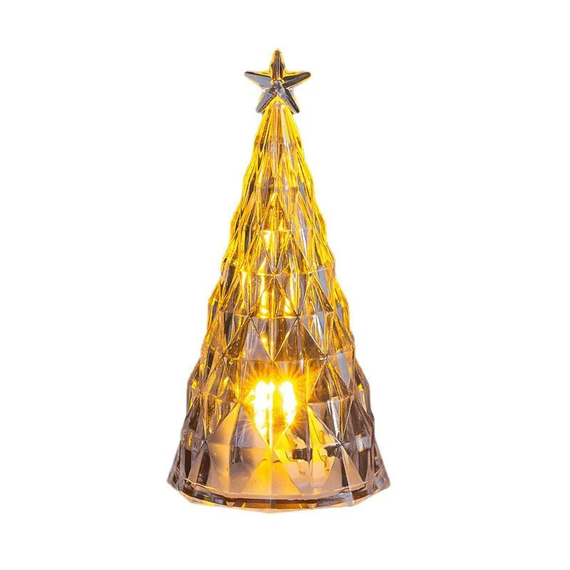 Tabletop Christmas Tree Warm White LED Gold & Transparent