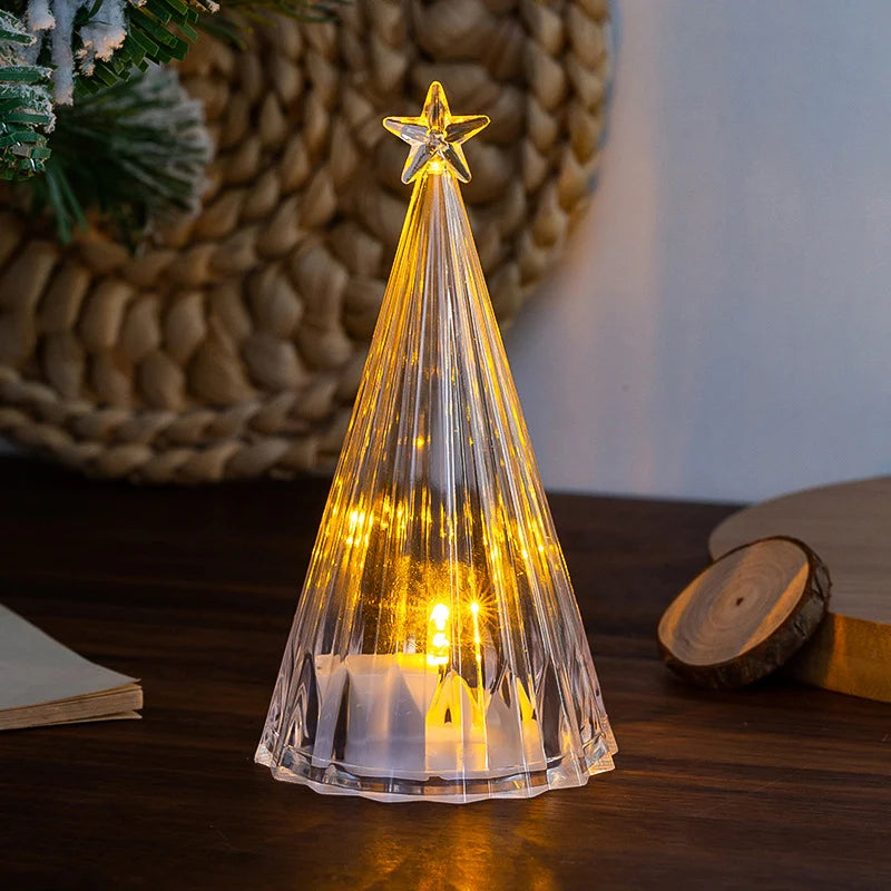 Tabletop Christmas Tree Warm White LED Gold & Transparent