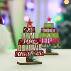 Tabletop Christmas Tree Wooden Word Art