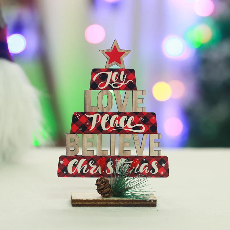 Tabletop Christmas Tree Wooden Word Art
