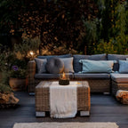 Tabletop Ethanol Fire Bowl Glass Cylinder & Marble Base