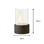 Tabletop Ethanol Fire Bowl Glass Cylinder & Marble Base