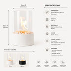 Tabletop Ethanol Fire Bowl Glass Cylinder & Marble Base