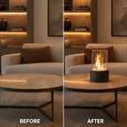 Tabletop Ethanol Fire Bowl Glass Cylinder & Marble Base