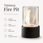 Tabletop Ethanol Fire Bowl Glass Cylinder & Marble Base