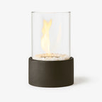 Tabletop Ethanol Fire Bowl Glass Cylinder & Marble Base