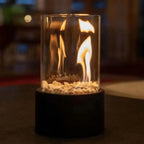 Tabletop Ethanol Fire Bowl Glass Cylinder & Marble Base