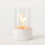 Tabletop Ethanol Fire Bowl Glass Cylinder & Marble Base