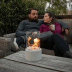 Tabletop Ethanol Fire Bowl Glass Cylinder & Marble Base