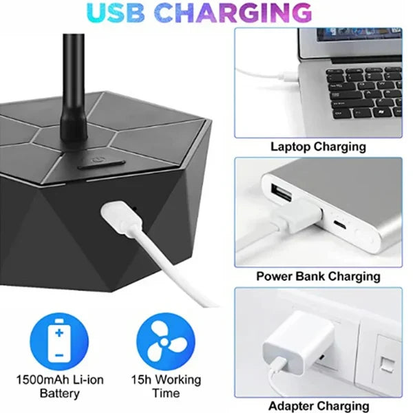 Tabletop Fan Fly-Repellent Chemical-Free Quiet USB & Battery-Powered