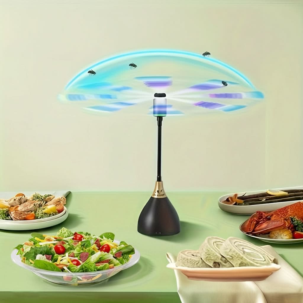 Tabletop Fan Fly-Repellent Rotating Blades Portable & Quiet