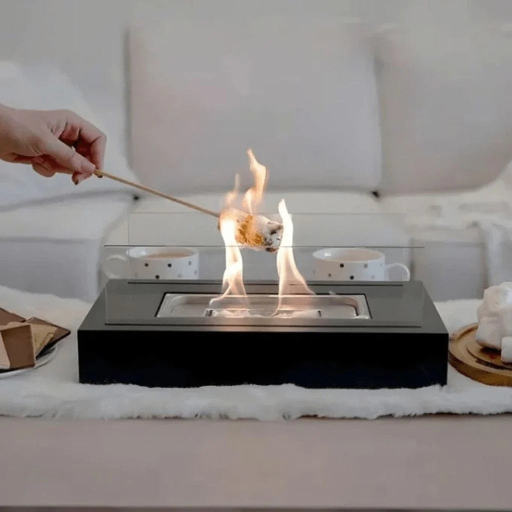 Tabletop Fire Pit Portable Bio-Ethanol Tempered Glass