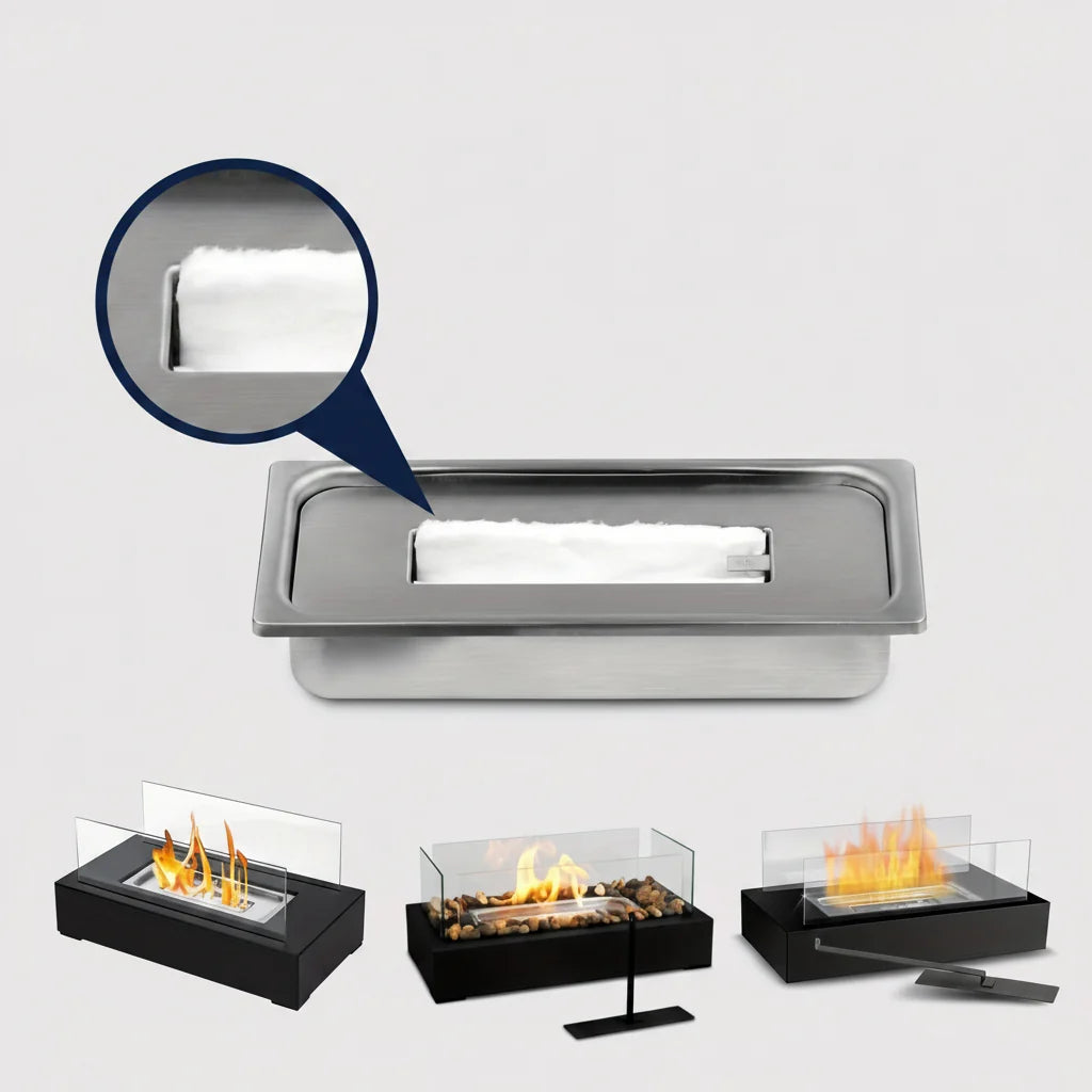 Tabletop Fire Pit Portable Stainless Steel Indoor & Outdoor