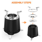 Tabletop Fire Pit Stainless Steel Smokeless Portable 9 Inch