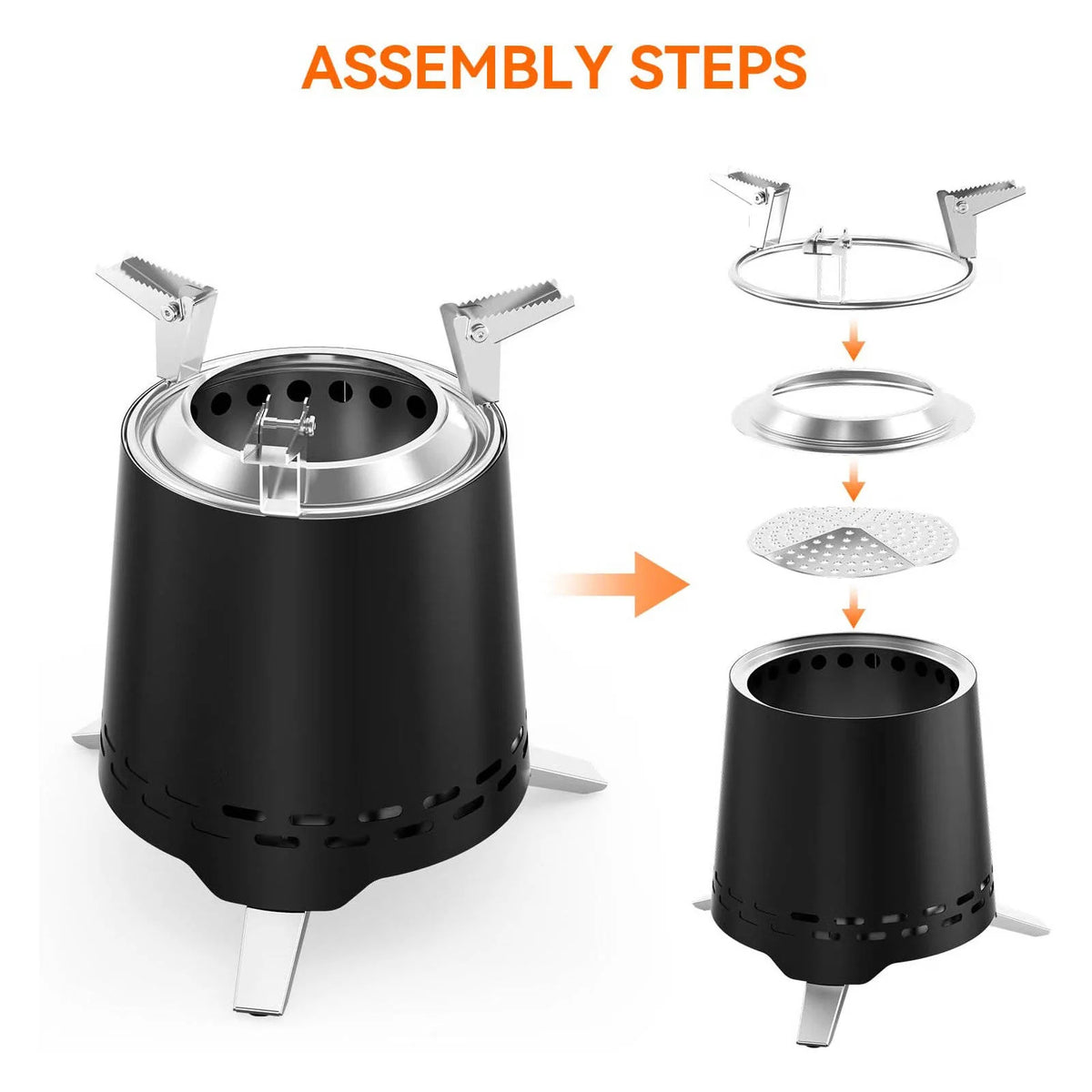 Tabletop Fire Pit Stainless Steel Smokeless Portable 9 Inch