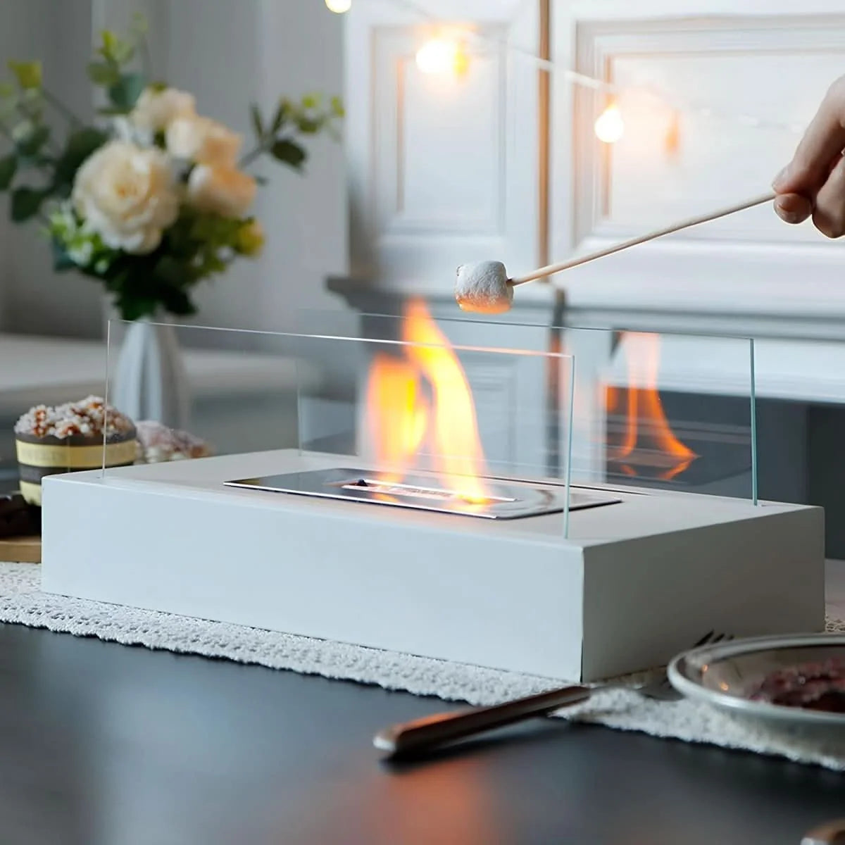 Tabletop Fireplace Bioethanol Clean-Burning Portable