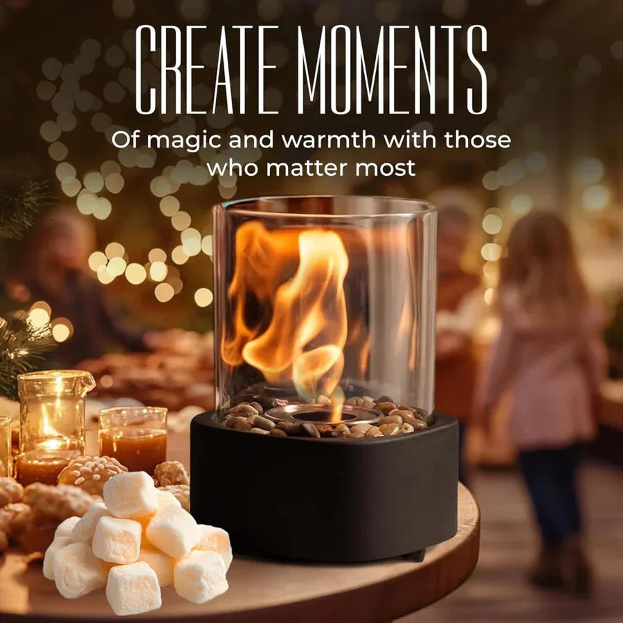Tabletop Fireplace Ethanol Fueled Reusable Insert & Snuffer