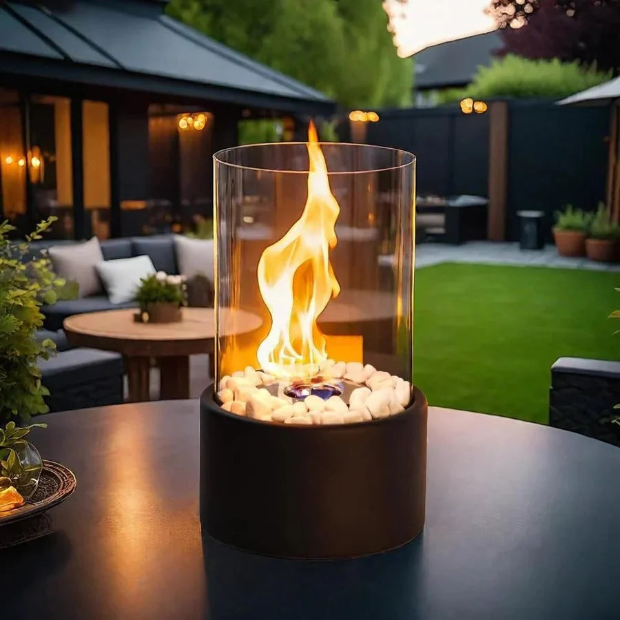 Tabletop Fireplace Ethanol Fueled Reusable Insert & Snuffer