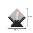 Tabletop Fireplace Smoke-Free Bioethanol Glass Panels & River Stones
