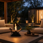 Tabletop Fireplace Smoke-Free Bioethanol Glass Panels & River Stones