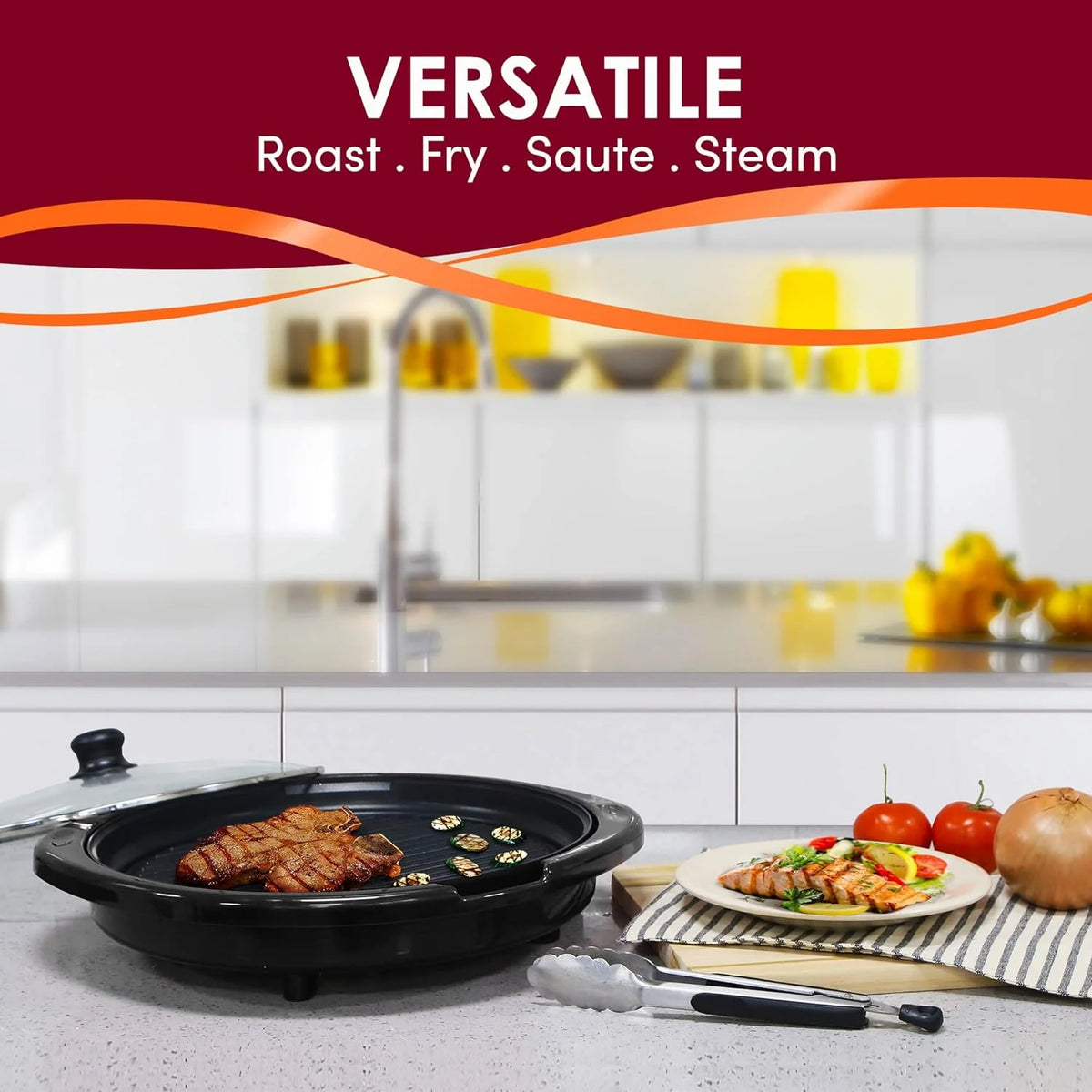 Tabletop Grill Smokeless Nonstick & Dishwasher-Safe