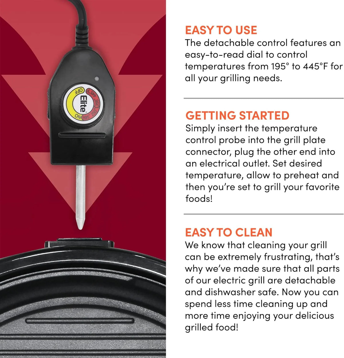 Tabletop Grill Smokeless Nonstick & Dishwasher-Safe