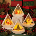 Tabletop Light Triangular Santa Scene Warm White
