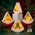 Tabletop Light Triangular Santa Scene Warm White