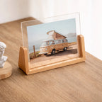 Tabletop Picture Frame 6 Inch Clear Acrylic Wood Base
