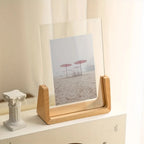 Tabletop Picture Frame 6 Inch Clear Acrylic Wood Base
