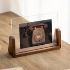 Tabletop Picture Frame 6 Inch Clear Acrylic Wood Base