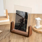 Tabletop Picture Frame 6 Inch Clear Acrylic Wood Base