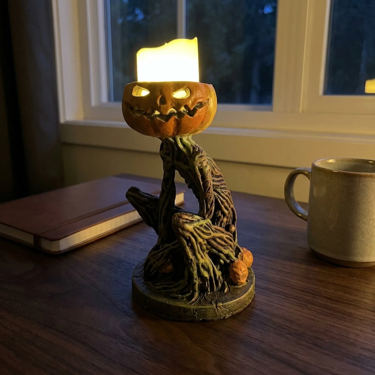 Tabletop Pumpkin Decoration Resin Battery-Operated LED
