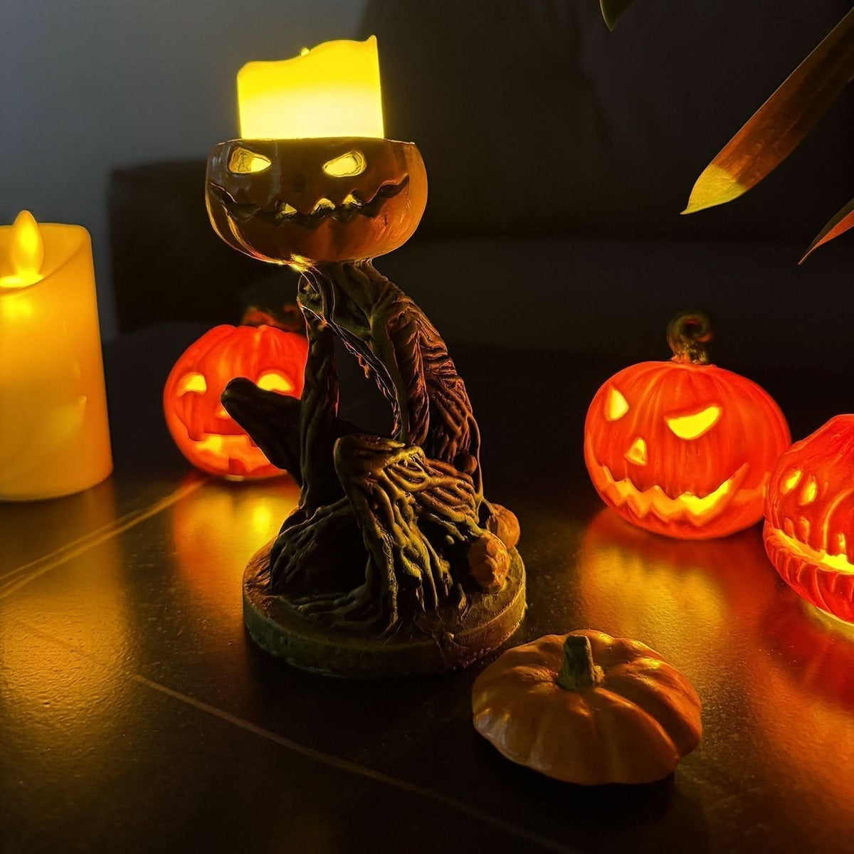Tabletop Pumpkin Decoration Resin Battery-Operated LED