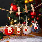 Tabletop Reindeer Figure Handcrafted Wood & Fabric