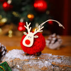 Tabletop Reindeer Figure Handcrafted Wood & Fabric