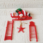 Tabletop Santa Figurine Climbing Ladder Ready To Display