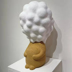 Tabletop Sculpture Abstract Coral Gold Finish Resin